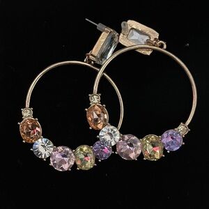 Elegant Multicolor Crystal Hoop Earrings